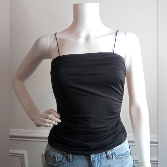 Black Ruched Women's Top - Picture 6 of 9